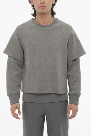 Double-Layer Slim Fit Crew-neck Sweatshirt