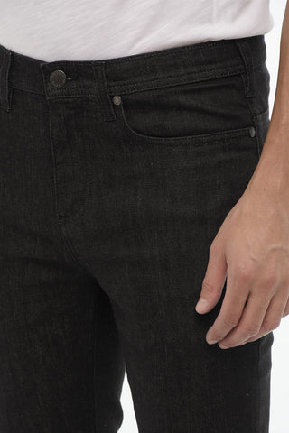 Jeans Skinny Fit a lavaggio Scuro ad Orlo con Risvolto