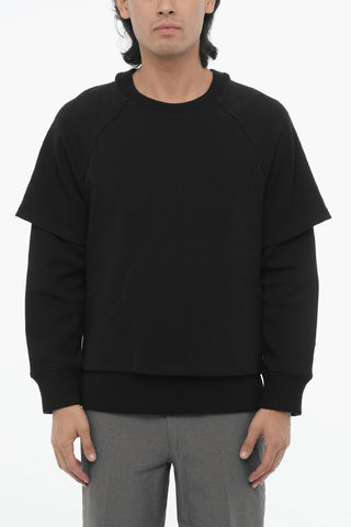 Double-Layer Slim Fit Crew-neck Sweatshirt