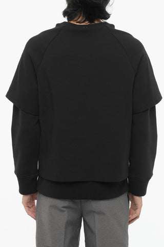 Double-Layer Slim Fit Crew-neck Sweatshirt
