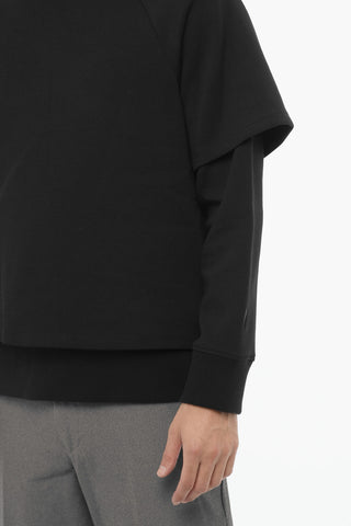 Double-Layer Slim Fit Crew-neck Sweatshirt