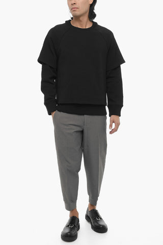 Double-Layer Slim Fit Crew-neck Sweatshirt