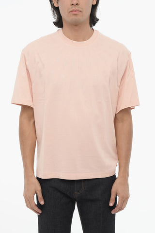 Crewneck T-Shirt Slim Fit FAIRISLE THUNDERBOLT with Tone-on-Tone Print