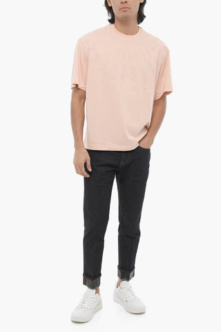 Crewneck T-Shirt Slim Fit FAIRISLE THUNDERBOLT with Tone-on-Tone Print