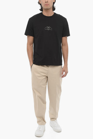 Rundhals-T-Shirt aus Baumwolle mit Print