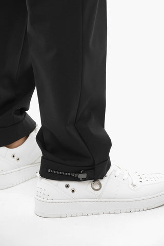 Solid Color Slim Fit Chino Pants with Adjustable Ankle
