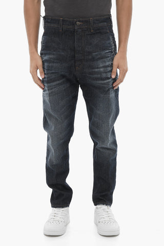 Dropped Crotch Jeans with Visible Stitching 16cm