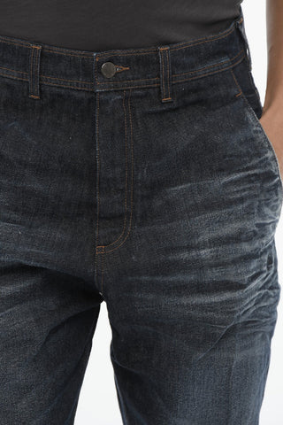 Jeans Dropped Crotch con Cuciture a Vista 16cm