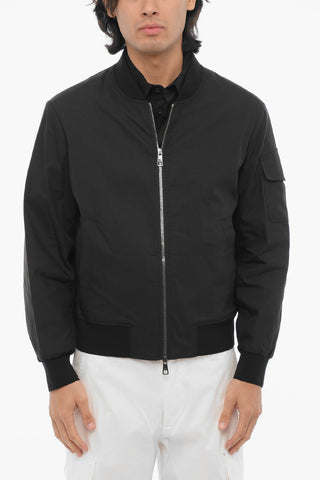 Lightweight Skinny Fit Bomber Jacket with Zip Closure