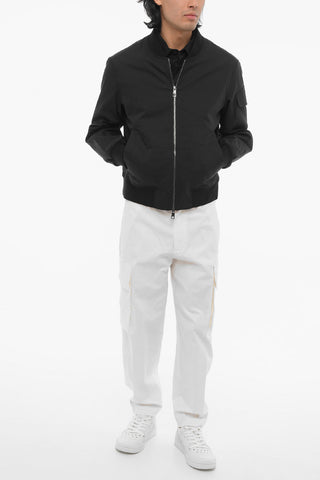 Lightweight Skinny Fit Bomber Jacket with Zip Closure