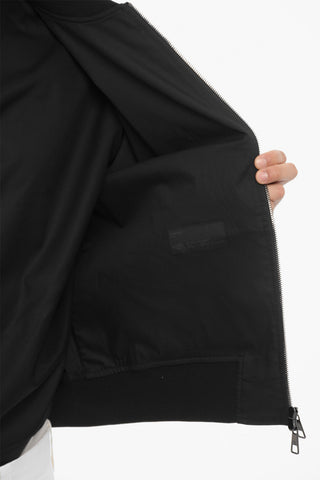 Lightweight Skinny Fit Bomber Jacket with Zip Closure
