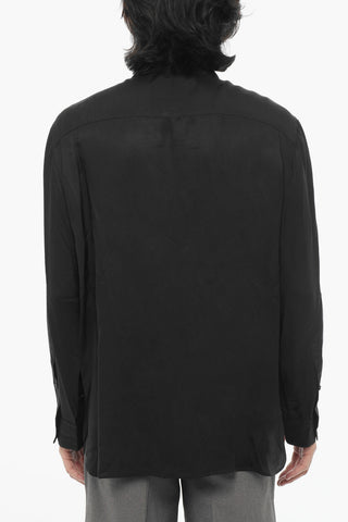 Camicia Loose Fit in Tinta Unita con Doppio Taschino