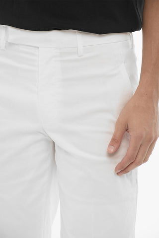 Solid Color Slim Fit Chino Pants with Adjustable Ankle