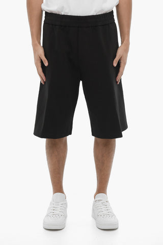 Solid Color Cargo Sweat Shorts