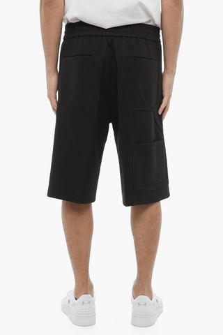 Solid Color Cargo Sweat Shorts