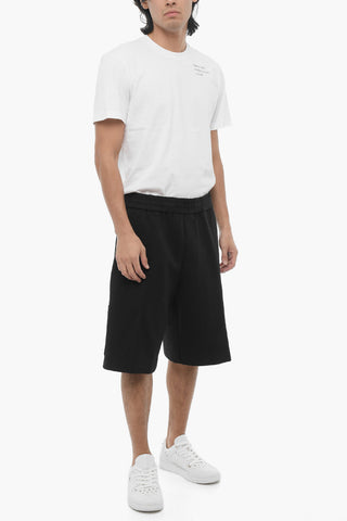 Solid Color Cargo Sweat Shorts
