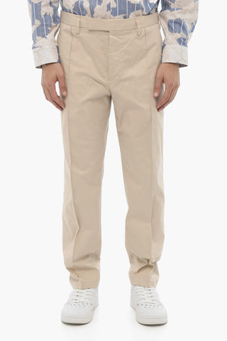 Slim Fit Low-Rise Trousers with Belt Loops