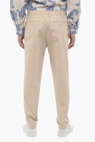 Slim Fit Low-Rise Trousers with Belt Loops