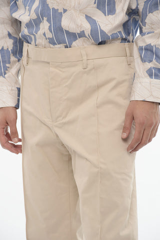 Slim Fit Low-Rise Trousers with Belt Loops