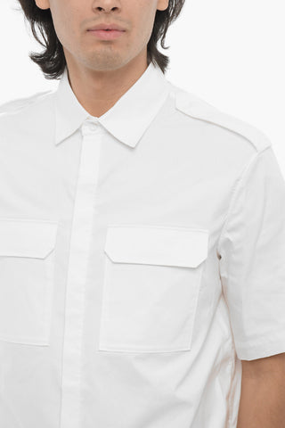 Loose Fit Short Sleeves Military Shirt