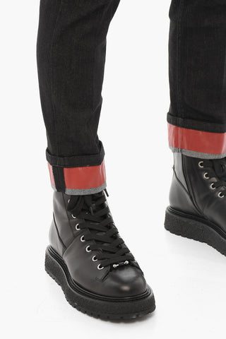 Jeans Regular Fit ad Orlo con Risvolto
