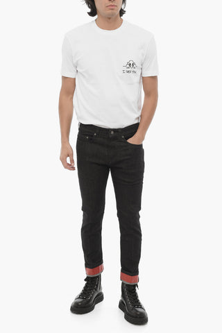 Jeans Regular Fit ad Orlo con Risvolto