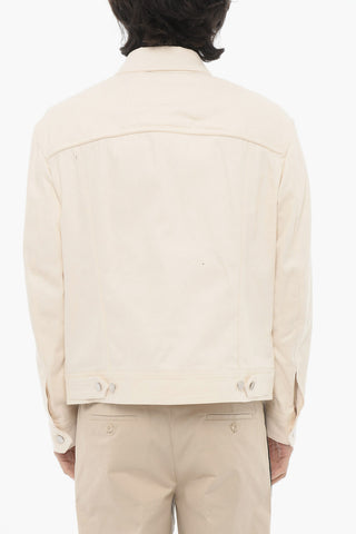Giubbotto Slim Fit in Twill di Cotone con Bottoni Logati