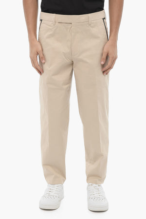 Slim Fit Regular-Waist Trousers with Belt Loops