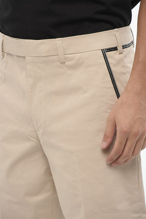 Slim Fit Regular-Waist Trousers with Belt Loops
