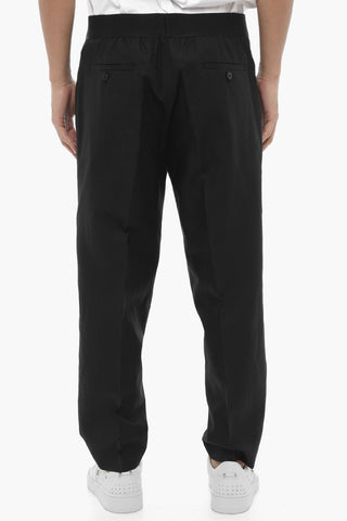 Slim-Fit-Hose mit doppelten Bügelfalten und elastischem Bund
