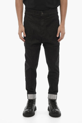 Jeans Regular Fit ad Orlo con Risvolto
