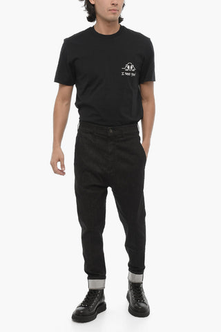 Jeans Regular Fit ad Orlo con Risvolto