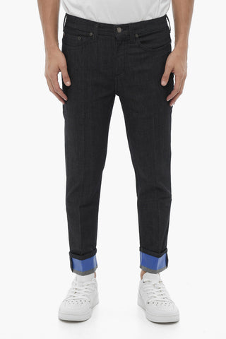 Cuffed Hem Regular Fit Skinny Fit Jeans