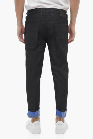 Cuffed Hem Regular Fit Skinny Fit Jeans