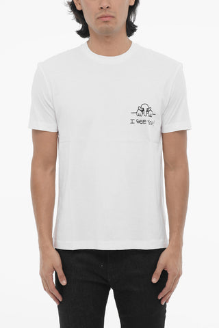 T-shirt Girocollo I SEE YOU Slim Fit in Cotone