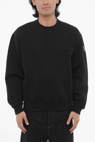 Brushed Cotton-Blend Crewneck Easy Fit Sweatshirt