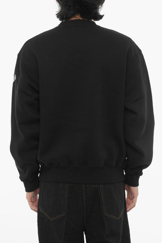 Brushed Cotton-Blend Crewneck Easy Fit Sweatshirt