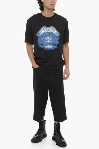 Rundhals-T-Shirt ROCK BAND ZODIAC GEMINI Slim Fit Mit Tief Angesetzten Ärmeln