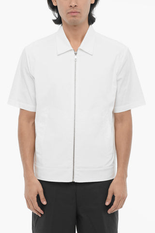Lightweight Solid-Color Overshirt with Short Sleeves