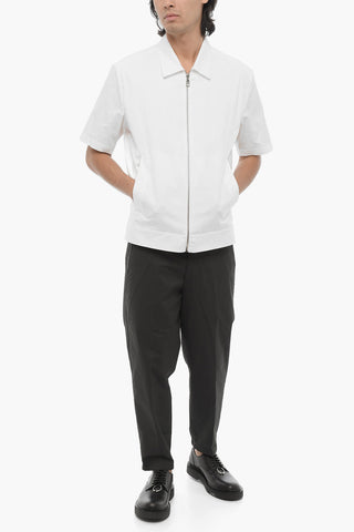 Lightweight Solid-Color Overshirt with Short Sleeves