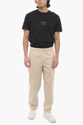 Pantaloni REM Slim Fit a Vita Bassa con Elastico in Vita