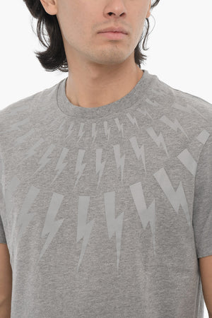 Rundhals-T-Shirt Slim Fit FAIRISLE THUNDERBOLT