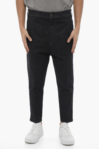 Solid Color Dropped Crotch Jeans 16cm