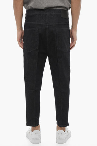 Solid Color Dropped Crotch Jeans 16cm