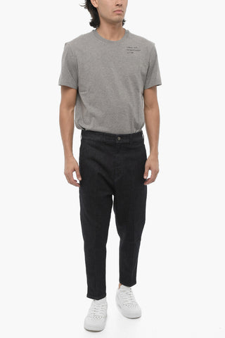 Solid Color Dropped Crotch Jeans 16cm