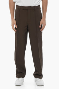 Pintuck Slim Fit Straight-Leg Trousers