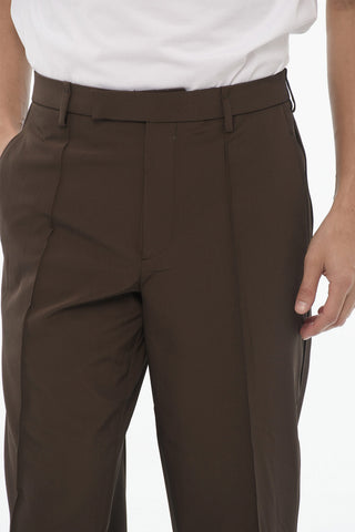 Pintuck Slim Fit Hose mit geradem Bein