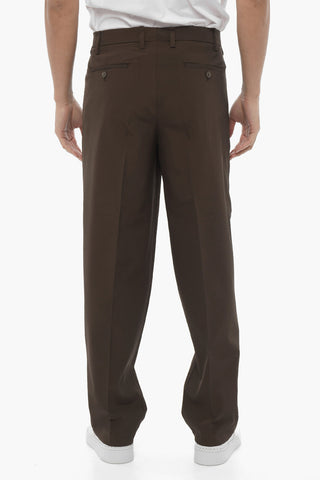 Pintuck Slim Fit Straight-Leg Trousers