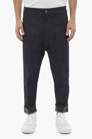 Jeans Regular Fit ad Orlo con Risvolto