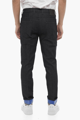 Jeans Skinny Fit ad Orlo con Risvolto